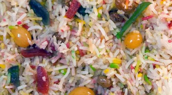 Pakistani Sweet Rice With Rainbow Colors