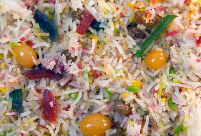 Pakistani Sweet Rice With Rainbow Colors