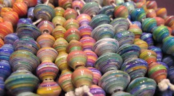 Recycled Beads for Colorful Bracelets