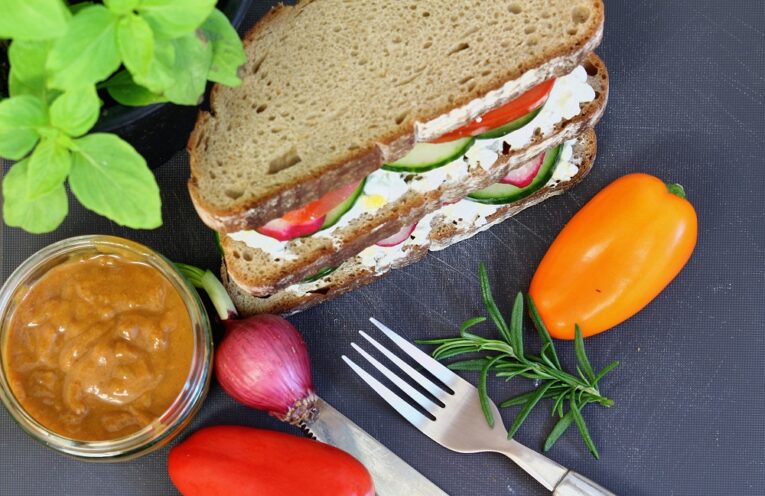 White Cheese Sandwich Recipe with Vegetables for Breakfast