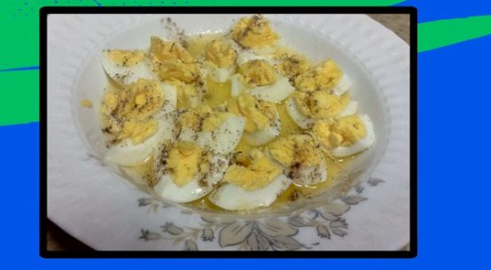 Boiled eggs recipe with butter in the Palestinian way