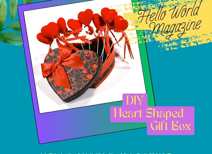 What are the steps to making a heart-shaped gift box?