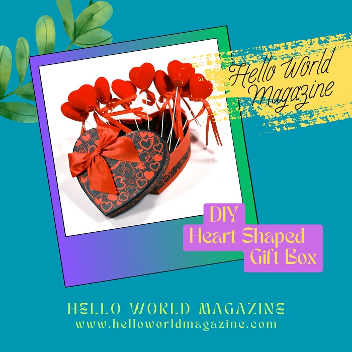 What are the steps to making a heart-shaped gift box?