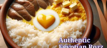 Egyptian rice dish with a creamy oven-baked texture-Roz Maamar