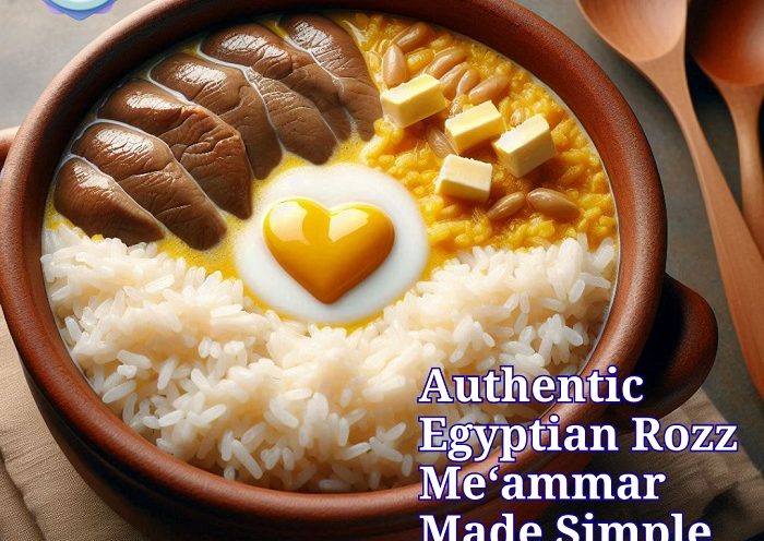 Egyptian rice dish with a creamy oven-baked texture-Roz Maamar